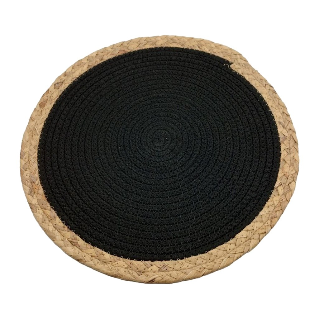 INDIVIDUAL REDONDO JACINTO DE AGUA NEGRO 38CM / 12PCS #4522
