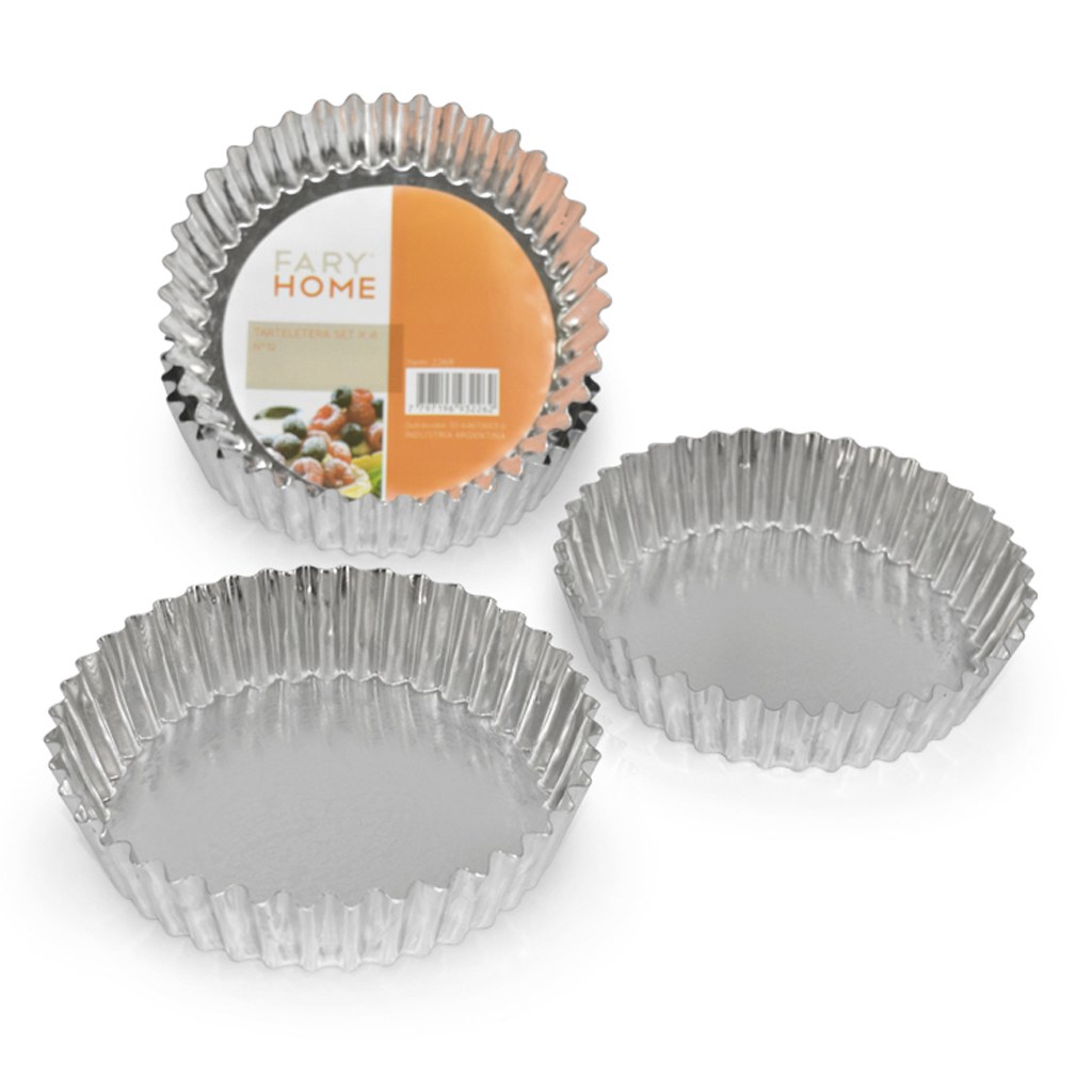 SET X4 TARTELETERAS ALUMINIO GRIS N12