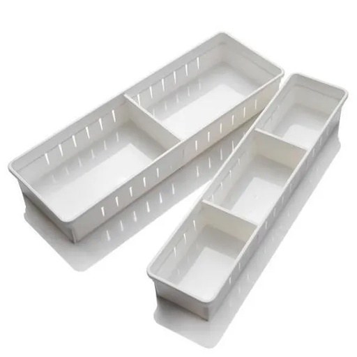 CAJA ORGANIZADORA BLANCO Y TRANSPARENTE 34.8*8*5CM