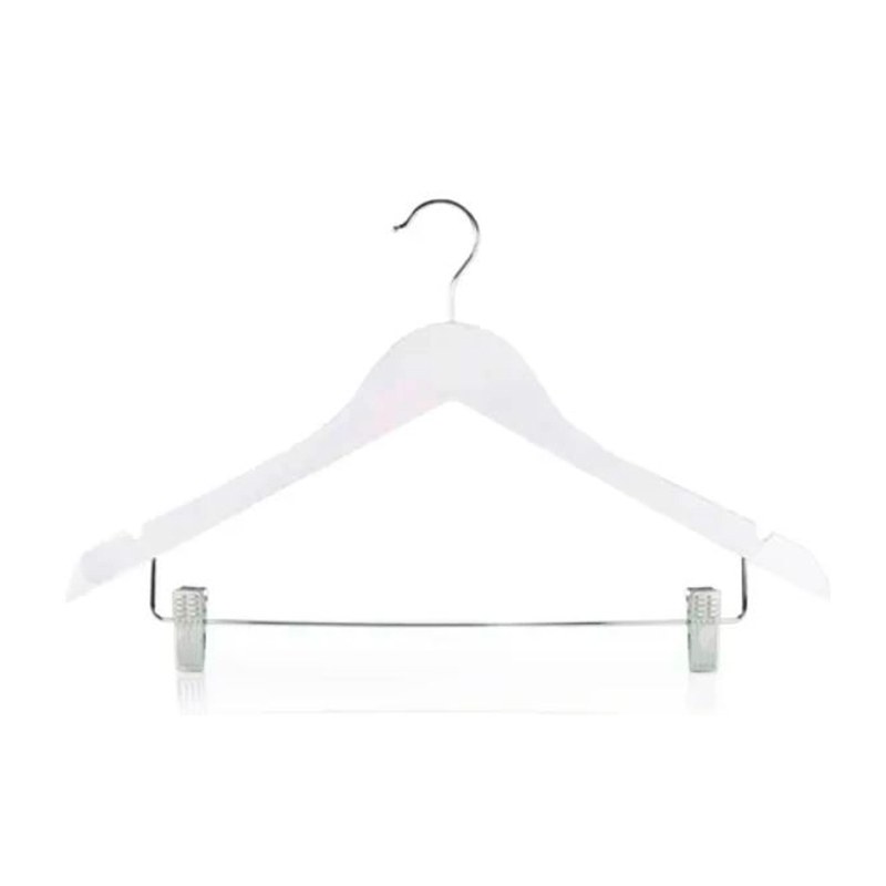 PERCHA MADERA ADULTO BLANCO CON BROCHES
