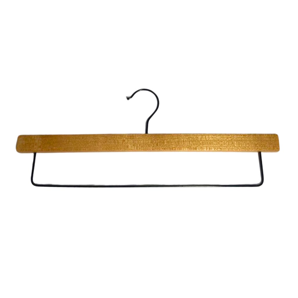 PERCHA PLANA DE MADERA CON BARRAL PARA PANTALON