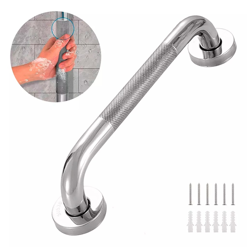 AGARRADERA DUCHA ACERO INOXIDABLE GRIS 40CM