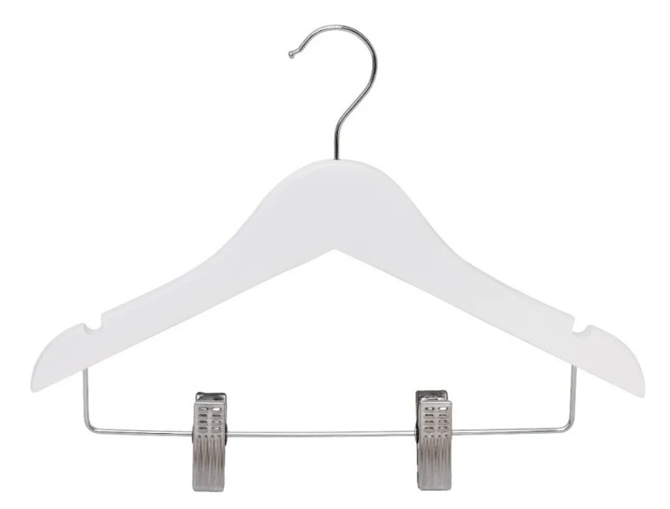 PERCHA DE MADERA PARA NIÑO BLANCA CON GANCHOS