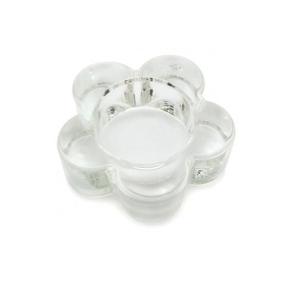 PORTA VELA FLOR VIDRIO TRANSPARENTE