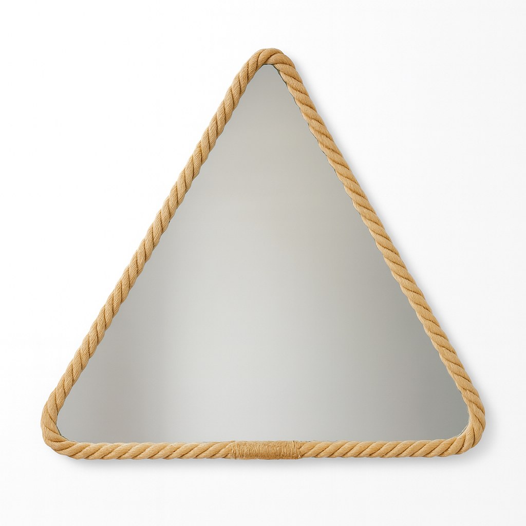 ESPEJO CON BORDE DE YUTE TRIANGULAR 45.4X40