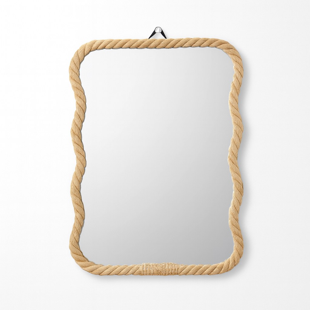 ESPEJO CON BORDE DE YUTE RECTANGULAR 21X30