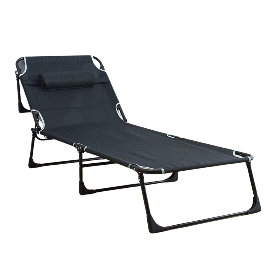 REPOSERA PLEGABLE ACERO OXFORD NEGRO 175 X 56 X 26 CM