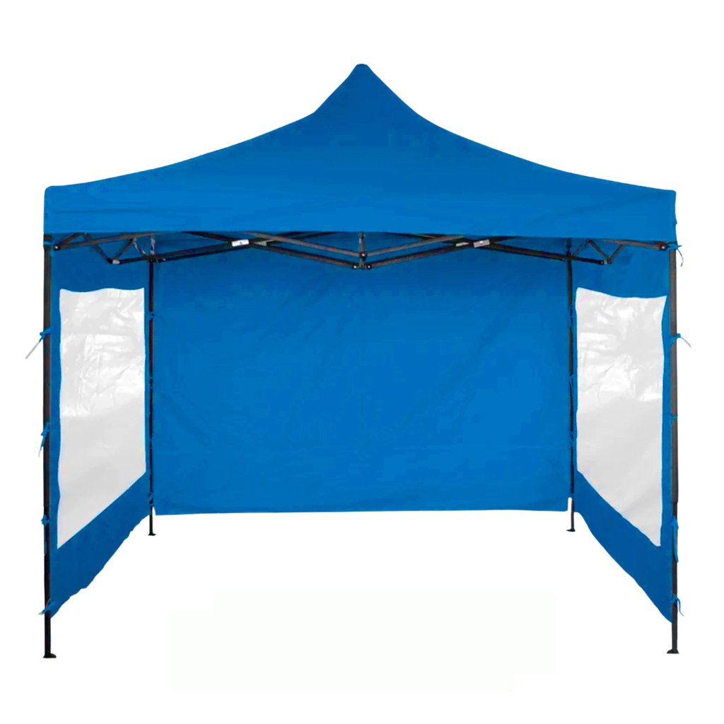 GAZEBO AZUL 3X3 PAREDES CON VENTANAS
